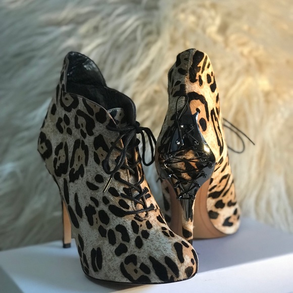 Sam Edelman Real Fur Dyed Calf Hair Bootie . - Picture 3 of 5